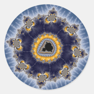 Adesivo Redondo Ouro Mandelbrot - Fractal