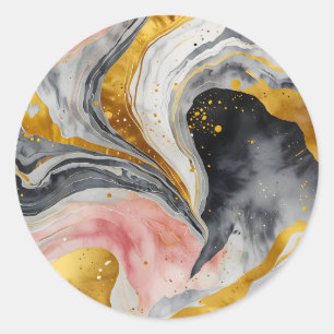 Adesivo Redondo Ouro Marble Whirls