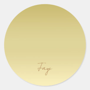 Adesivo Redondo Ouro moderno Gradiente floral de cor d'água de lux