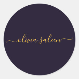 Adesivo Redondo Ouro negro personalizado