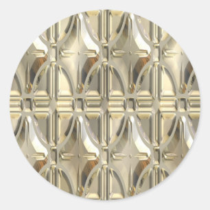 Adesivo Redondo Ouro prateado gravado