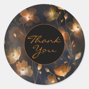 Adesivo Redondo Ouro preto esmagador de cobre terra cotta floral