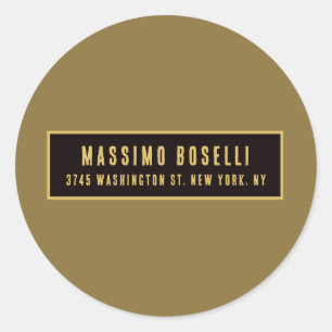 Adesivo Redondo Ouro & Preto Minimalista Profissional Moderno