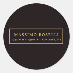 Adesivo Redondo Ouro & Preto Minimalista Profissional Moderno