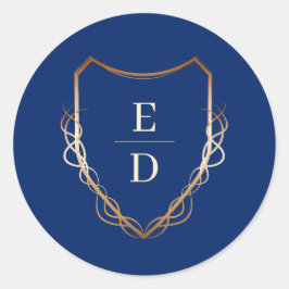 Adesivo Redondo Ouro Real do Monograma Clássico