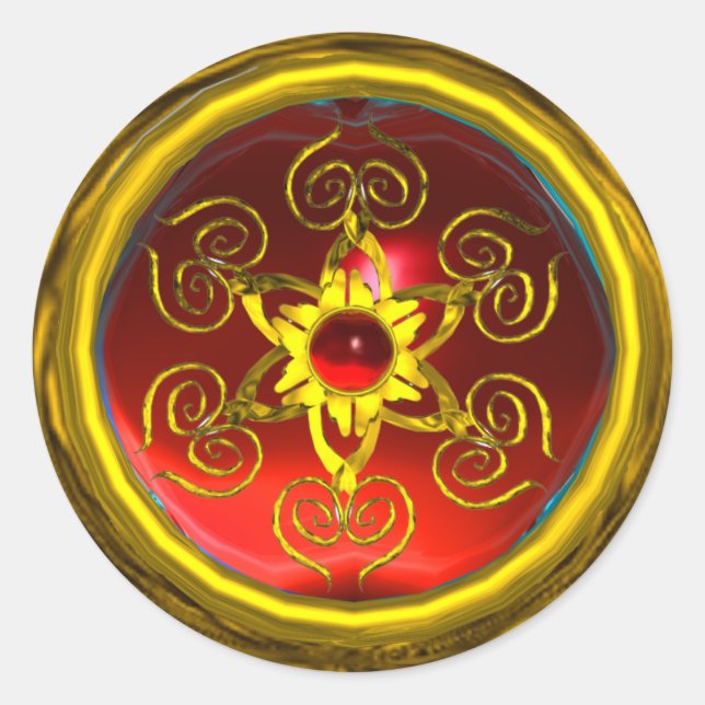 ADESIVO REDONDO OURO ROSA RUBY (Frente)