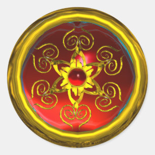 ADESIVO REDONDO OURO ROSA RUBY