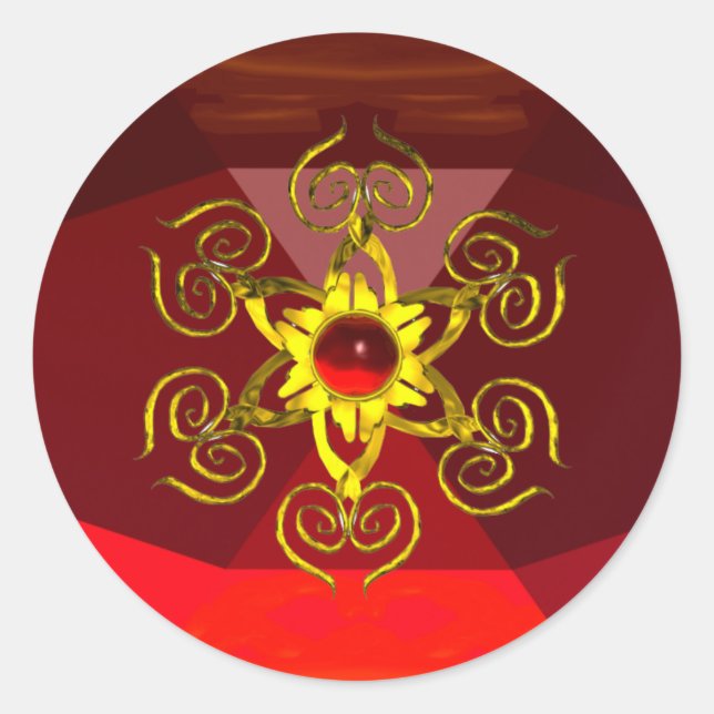 ADESIVO REDONDO OURO ROSA RUBY (Frente)