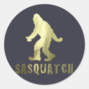 Adesivo Redondo Ouro Sasquatch