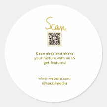 Ouro Scan QR code glitter elegante calligr simples