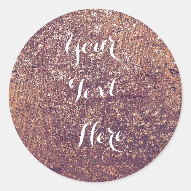 Adesivo Redondo Ouro Shimmer Glam Festa de aniversário Favor (Frente)