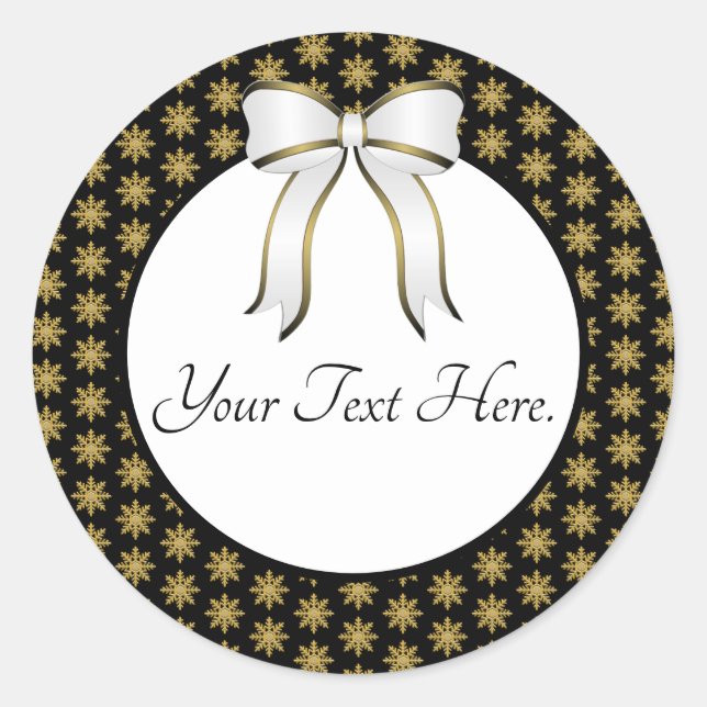 Adesivo Redondo Ouro Snowflake Sticker (Frente)