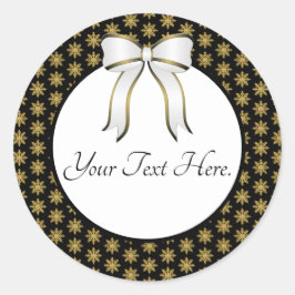 Adesivo Redondo Ouro Snowflake Sticker