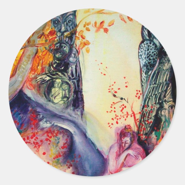 Adesivo Redondo OURO SONHO / Yoga Meditação Zen Garden (Frente)