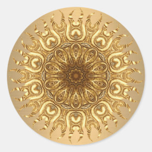 Adesivo Redondo Ouro Sun Sticker