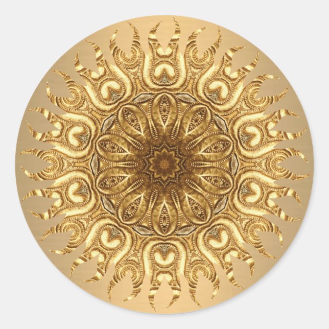 Adesivo Redondo Ouro Sun Sticker (Frente)