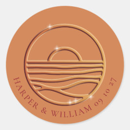 Adesivo Redondo Ouro Sun Terracotta