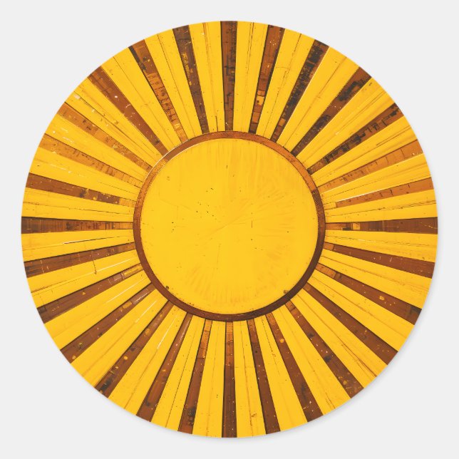 Adesivo Redondo Ouro Sunburst (Frente)
