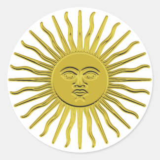 Adesivo Redondo Ouro Sunburst Stickers