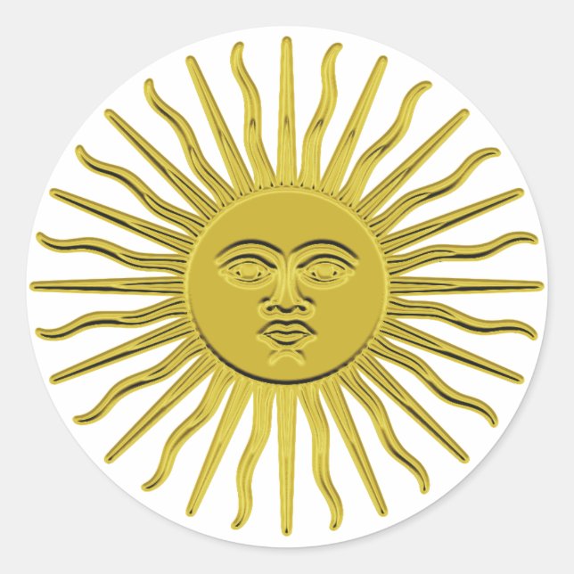Adesivo Redondo Ouro Sunburst Stickers (Frente)