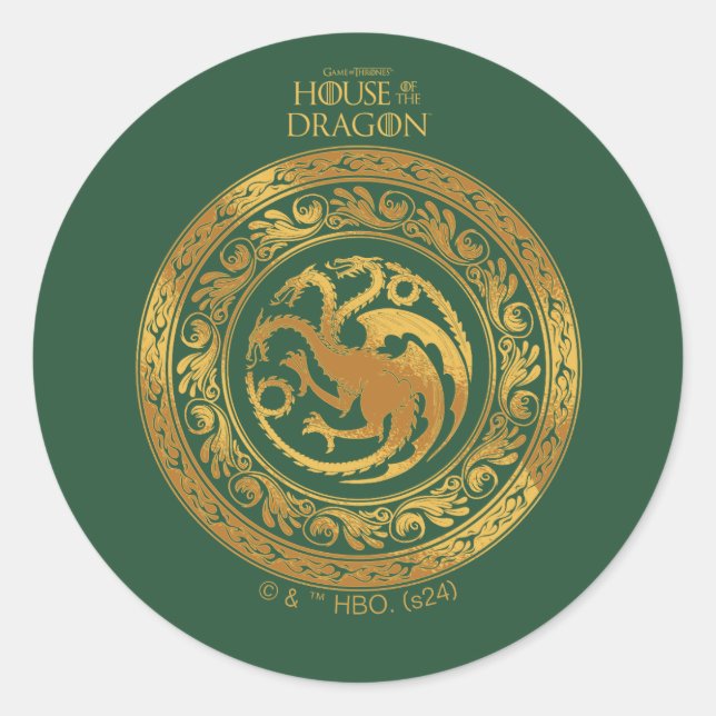 Adesivo Redondo Ouro Targaryen Crest (Frente)