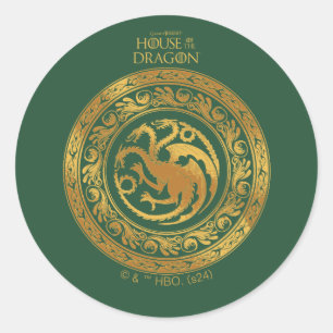 Adesivo Redondo Ouro Targaryen Crest