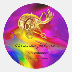 Adesivo Redondo Ouro Tesoura Logotipo Cilindrada Lista de Estilos 