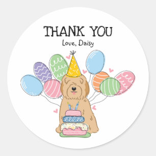 Adesivo Redondo Ouro Tibetano Terrier Birthday Favor Tags Sticker