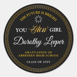 Adesivo Redondo Ouro toca Brighten your future.