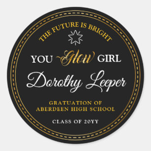 Adesivo Redondo Ouro toca Brighten your future.