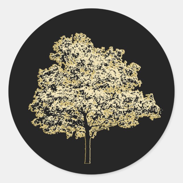Adesivo Redondo Ouro Tree Nature (Frente)