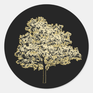 Adesivo Redondo Ouro Tree Nature