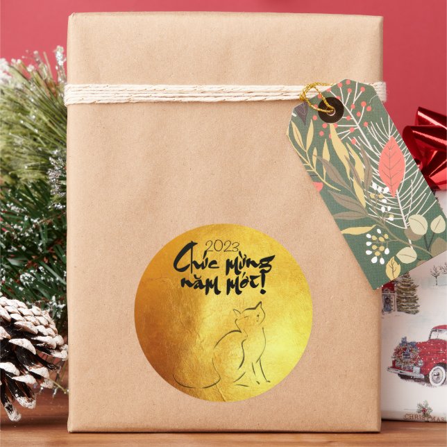 Adesivo Redondo Ouro Vietnamita Lunar 2023 RSt (Feriado)