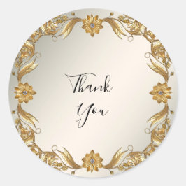 Adesivo Redondo Ouro Wavy Deixa Vinheta Floral
