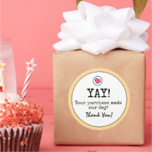 Ouro Yellow Retro with Heart Business Obrigado