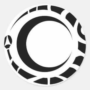 Adesivo Redondo ouroboros e lua