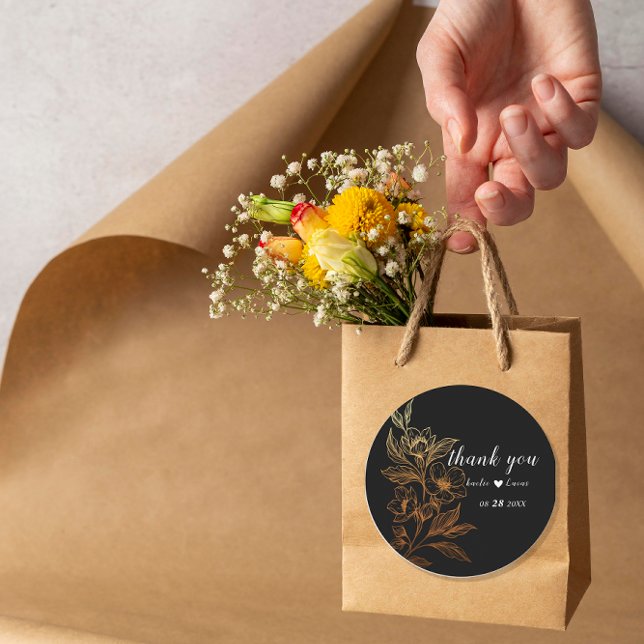 Adesivo Redondo "Ouros De Amor" | Casamento Negro (Criador carregado)