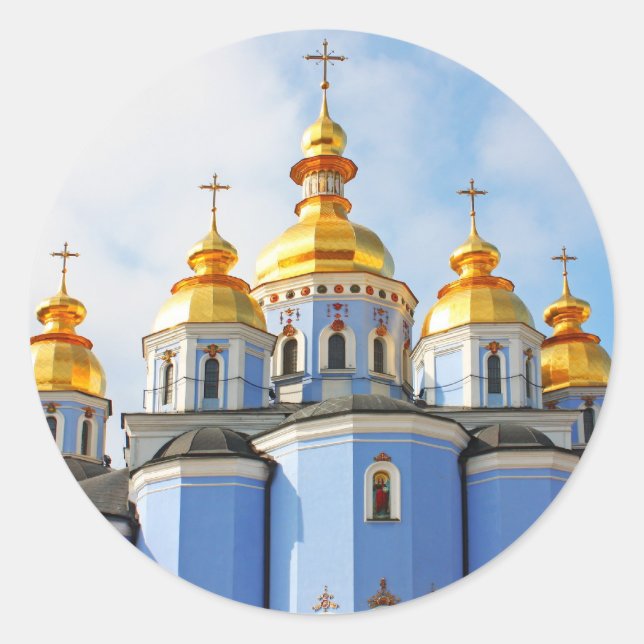 Adesivo Redondo Ouros de catedral em Kiev (Frente)