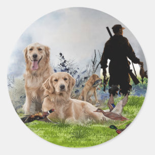 Adesivo Redondo Ouros - Excelentes cães caçadores