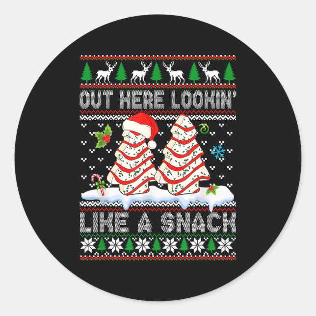 Adesivo Redondo Out Here Lookin' Like A Snack Christmas Cakes Debb (Frente)