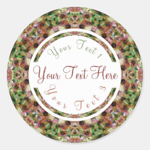 Adesivo Redondo Outono Castanho Queda Artesanato de Arranjo Verde