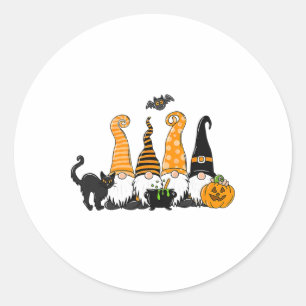 Adesivo Redondo outono dos Gnomos do Halloween Cupin de outono H
