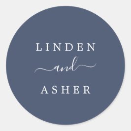 Adesivo Redondo Outono | Focos de Envelope de Casamento Marinho