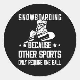 Adesivo Redondo Outro Esporte Uma Bola De Neve A Bordo De Inverno