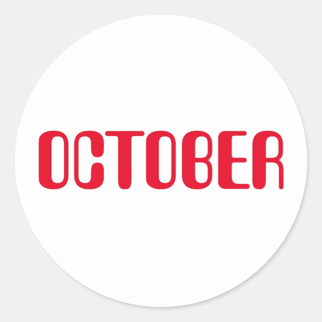 Adesivo Redondo Outubro Amelia Red White Sticker por Janz (Frente)