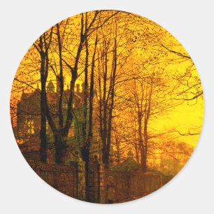 Adesivo Redondo Outubro depois John Atkinson Grimshaw