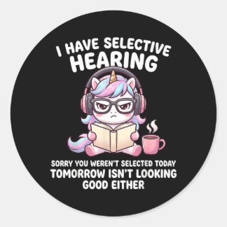 Adesivo Redondo Ouvindo nos Meus Próprios Termos Desculpe Não Fomo