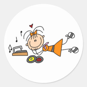 Adesivo Redondo Ouvir O Gravador Do Reprodutor