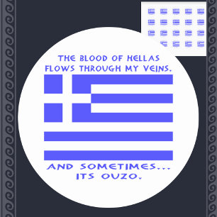 Adesivo Redondo Ouzo Grego