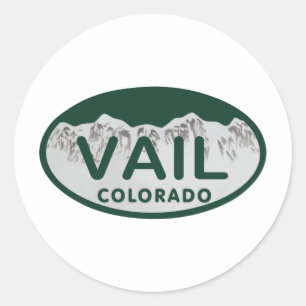 Adesivo Redondo Oval da licença de Vail